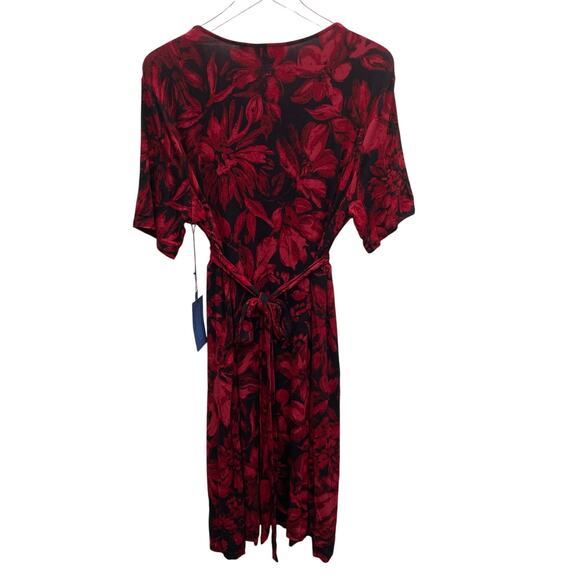 NEW Simply Vera Vera Wang Red and Black Crossover V-Neck Dress Size Large - Picture 8 of 10